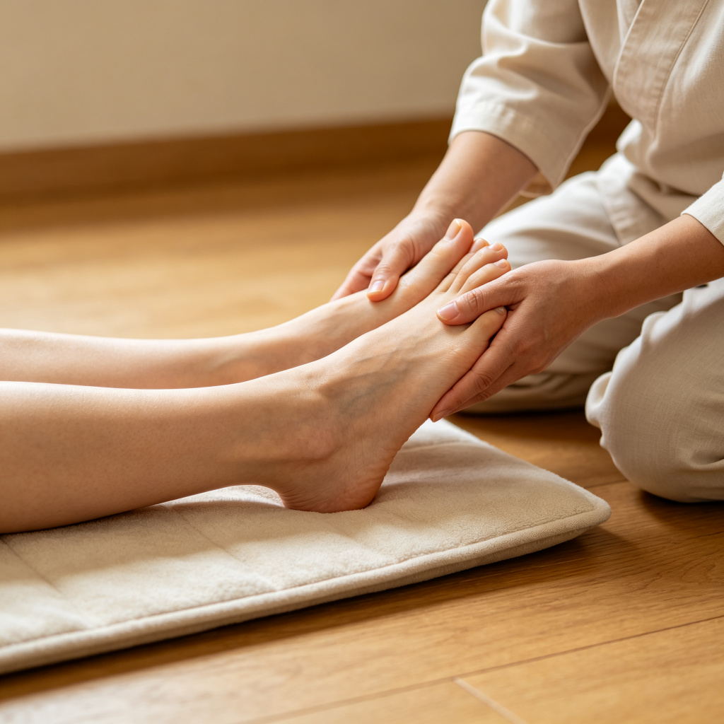 Foot reflexology treatment